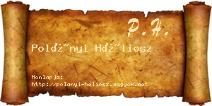 Polányi Héliosz névjegykártya
